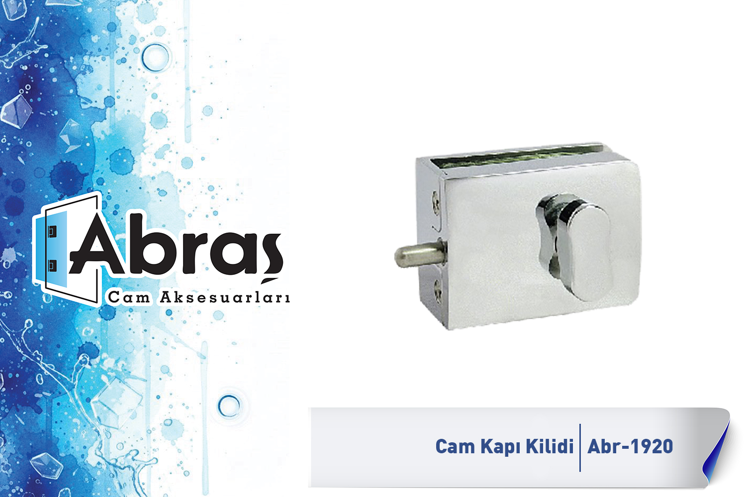 Camda Deliksiz Geçme Cam Kapı Kilidi Abr-1920