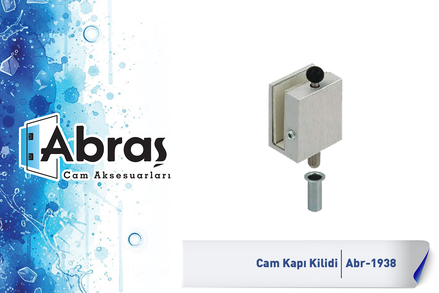 Camda Deliksiz Geçme Mandallı Cam Kapı Kilidi Abr-1938