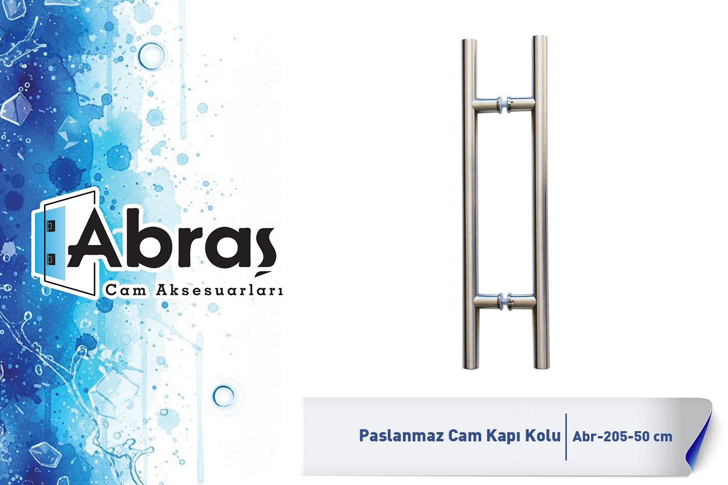 Cam Kapı H Kol Paslanmaz Abr-205-50 cm