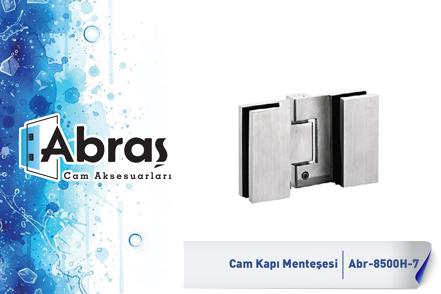 Paslanmaz Yaprak Cam Kapı Menteşesi Abr-8500H-7