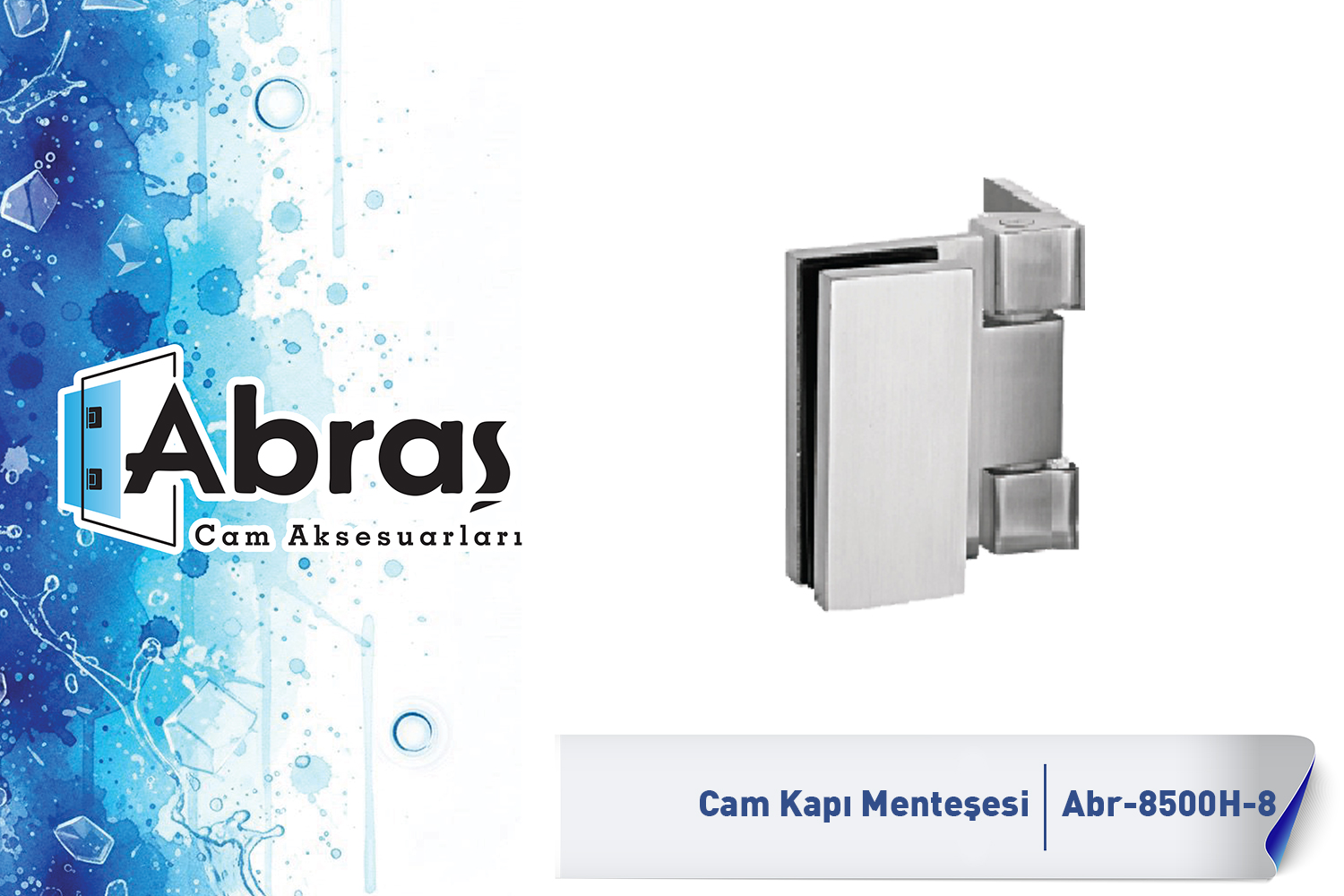 Paslanmaz Yaprak Cam Kapı Menteşesi Abr-8500H-8